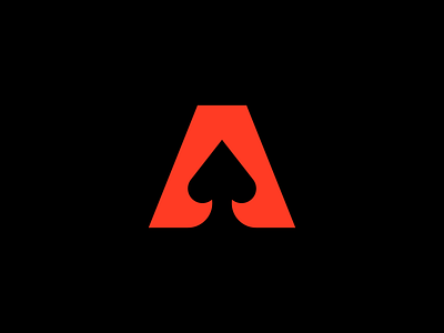 A of spades graphic design letter logo logotype mark spades symbol
