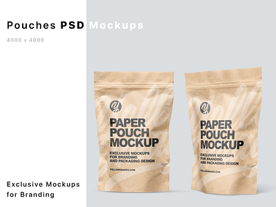 Kraft Paper Stand Up Pouches Mockups