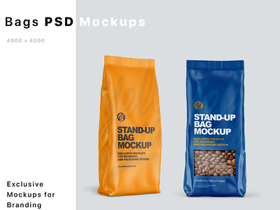 Stand-up Bags Mockups 3d design logo mock up mockup mockup design mockupdesign pack package visualization