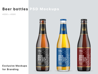 Beer Bottles Mockups PSD 3d design logo mock up mockup mockup design mockupdesign pack package visualization