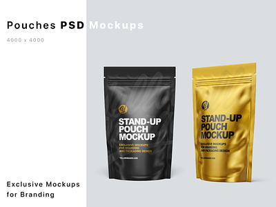Stand-up Pouches Mockups PSD 3d design logo mock up mockup mockup design mockupdesign pack package visualization