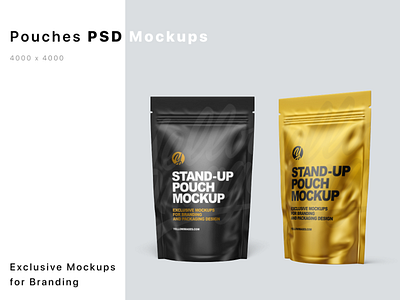 Stand-up Pouches Mockups PSD