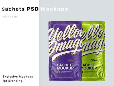 Sachets Mockups PSD 5k 3d branding design logo mockup mockup design mockupdesign pack package visualization