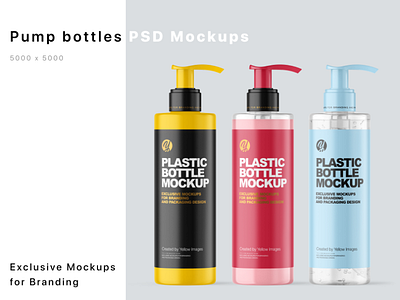 200 ml Cosmetic Bottles Mockups 3d branding design logo mockup mockup design mockupdesign pack package visualization