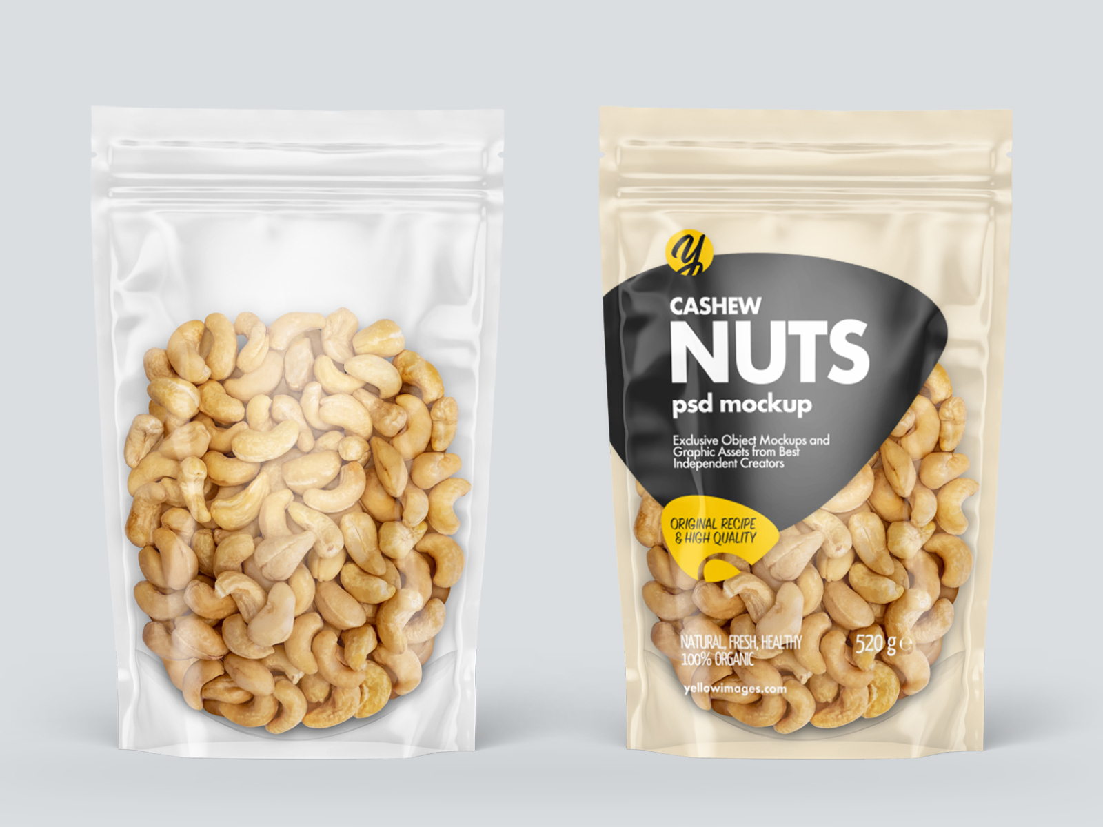 Download Clear Plastic Pouch W Cashew Nuts Mockup By Andrey Gapon On Dribbble