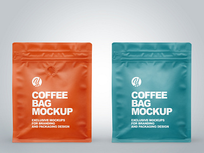 Matte Coffee Bags Mockups PSD