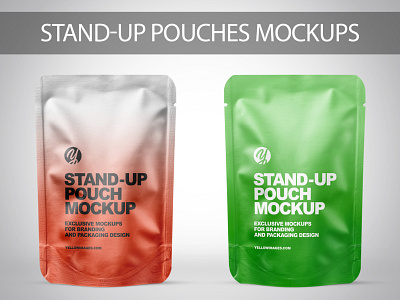 Stand-up Pouches Mockups PSD