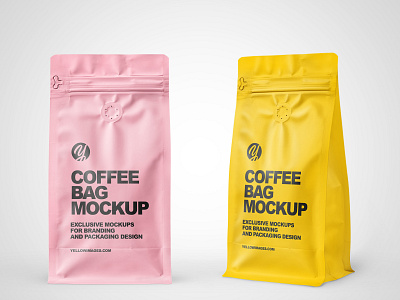 Matte Coffee Bags Mockups PSD 3d branding design graphic design illustration label design mockup mockupdesign pack package visualization