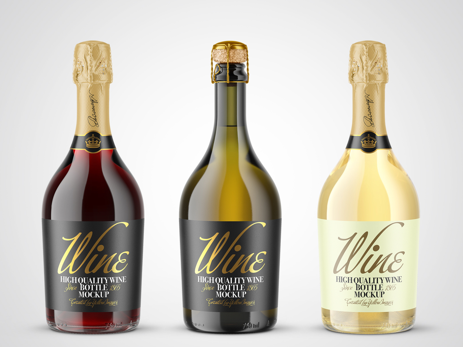 Champagne Bottles Mockups PSD by AG Mockups on Dribbble