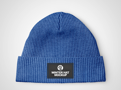 Winter Hat Mockup PSD 3d apparel branding design hat mockup label label design logo mockup mockupdesign visualization winter hat