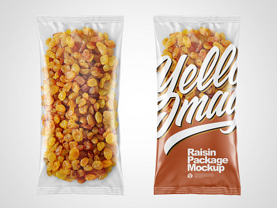 Clear Plastic Pack w/ Raisin Mockup PSD