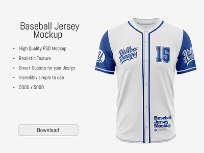 Baseball Jersey Mockup PSD 5k by Andrey Gapon on Dribbble