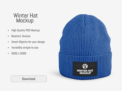 Winter Hat Mockup PSD