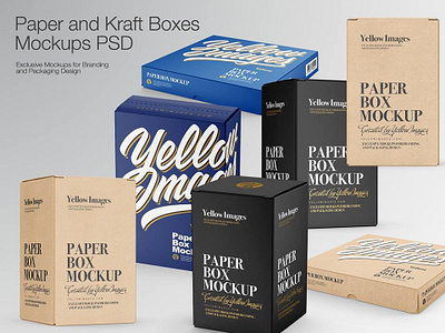 Boxes Mockups 3d 3d box box boxlabel boxmockup branding design illustration kraft kraft paper logo mock up mock up mockup mockup design mockupdesign pack package vector visualization