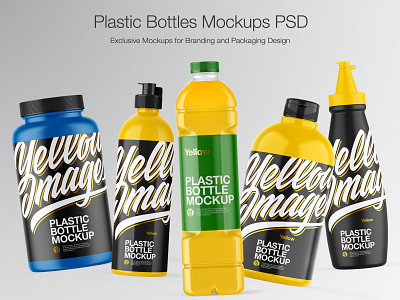 Plastic Bottles Mockups 3d 3d bottle bottle bottle design bottle label branding design icon illustration logo mock up mock up mockup mockup design mockupdesign pack package real smartobject visualization