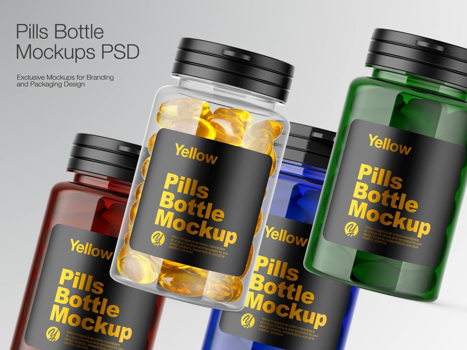 Download Plastic Pills Bottle Mockup By Andrey Gapon On Dribbble Yellowimages Mockups