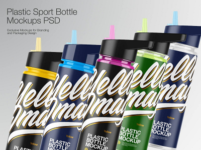 Plastic Sport Bottle Mockup