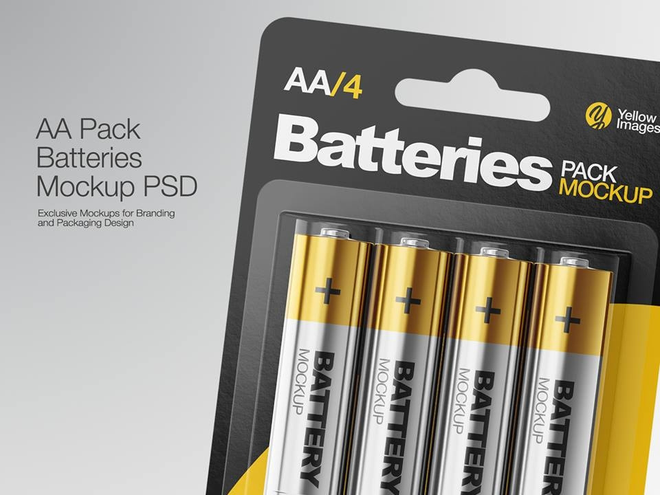 Download Batteries Aa Pack Mockup By Andrey Gapon On Dribbble