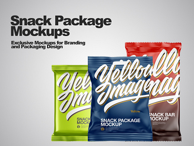 Snack Package Mockups 3d branding design labeldesign mock up mockup mockupdesign pack visualization