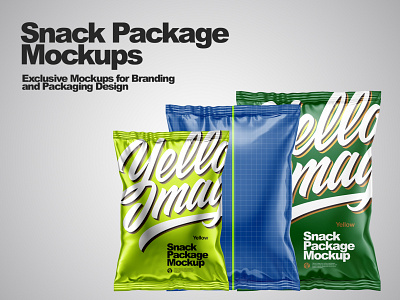 Snack Package Mockups 3d branding design mockup mockup design mockupdesign pack package smartobject visualization