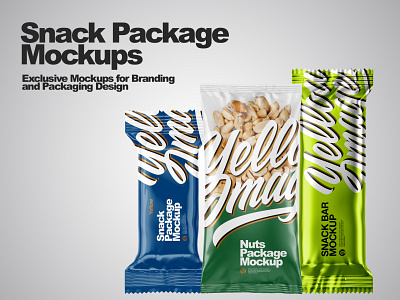 Snack Package Mockups PSD 3d branding design mock up mockup mockup design mockupdesign pack smartobject visualization