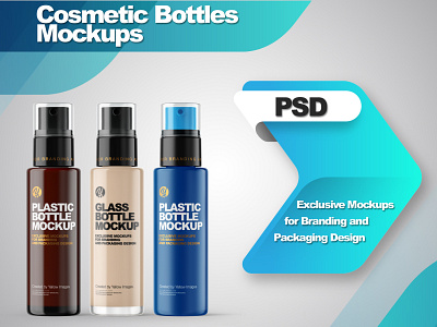 Cosmetic Bottles Mockups PSD 3d design illustration mockup mockup design mockupdesign pack package smartobject visualization
