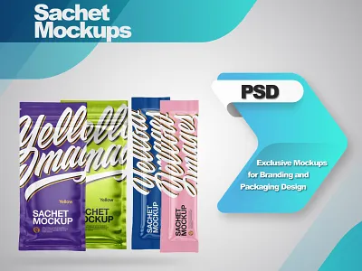 Sachets Mockups PSD 3d design illustration mock up mockup mockupdesign pack package smartobject visualization