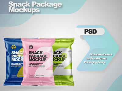 Snack Package Mockups 3d design logo mockup mockup design mockupdesign pack package smartobject visualization