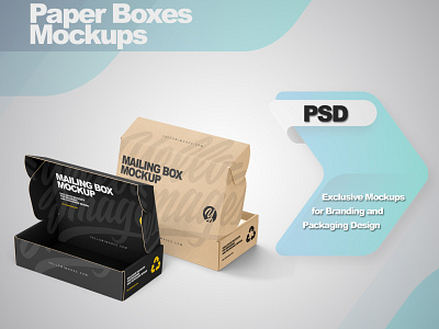 Paper Mailing Boxes Mockups 3d design logo mockup mockup design mockupdesign pack package smartobject visualization