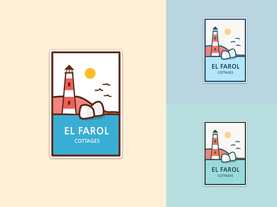 El Farol adventure badge cottages illustration logo outdoors