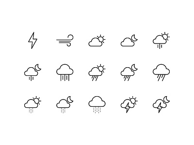 Weather Icon Set app branding clean cloud design icon iconography iconutopia illustration minimal ui weather