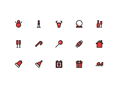Christmas Icon Set app branding button christmas clean design flat icon iconography iconutopia illustration minimal ui