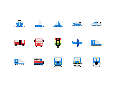 Public Transportation Icon-Set