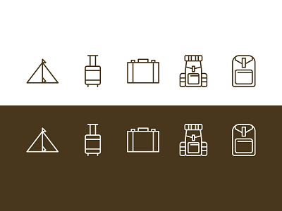 Camping Tool Icon-Set app branding button camping clean design ground holiday icon iconography iconutopia illustration logo minimal mountain scout ui