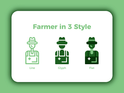 Farmer in 3 Style 👨‍🌾 app branding button clean design farmer farming flat food icon iconography iconutopia illustration logo minimal set ui ux vector web
