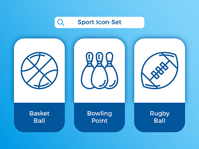 Sport Icon-Set ⚽ app basketball bowling branding button clean design flat football icon iconography iconutopia illustration minimal rugby sport ui ux vector web