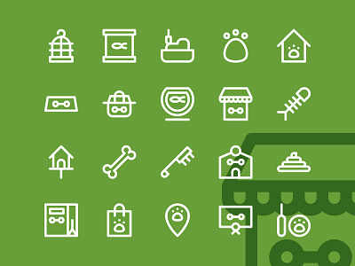 Pet Shop Icon-Set branding button clean design icon iconography illustration logo minimal ui