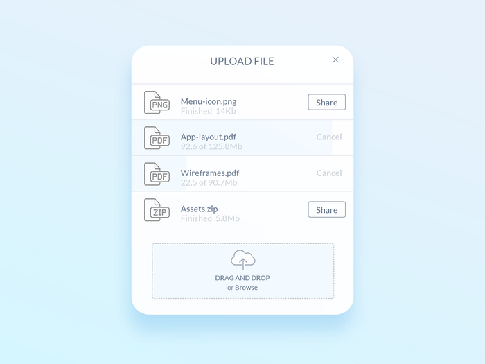 Day 031 - File upload by Andrei Gaspar on Dribbble