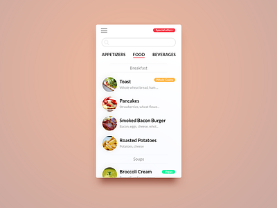 Day 043 - Food menu app development food menu ui ui ux