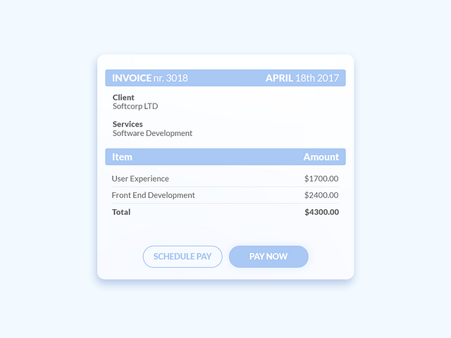 Invoice UI designs, themes, templates and downloadable graphic elements ...