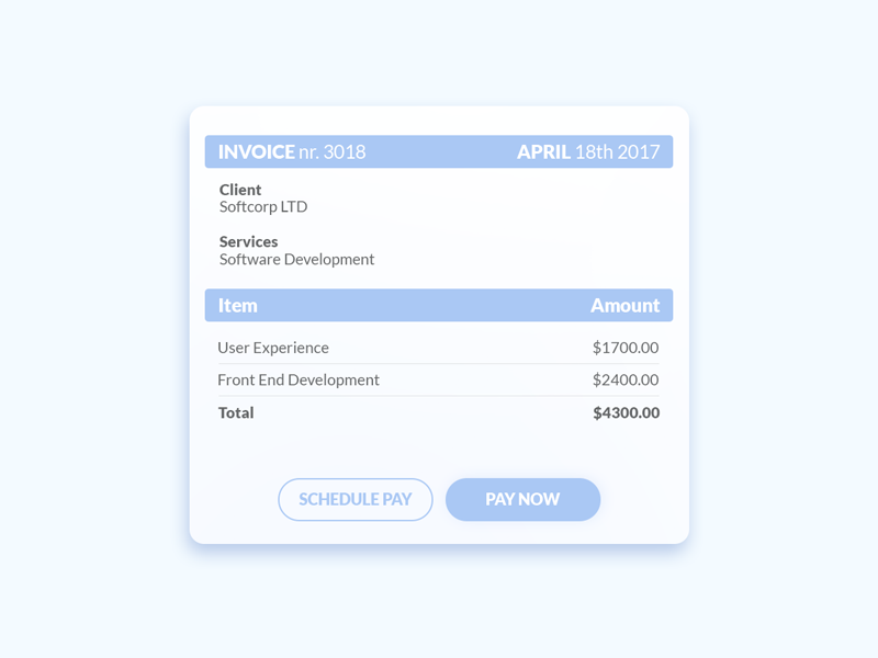 Invoice UI designs, themes, templates and downloadable graphic elements ...
