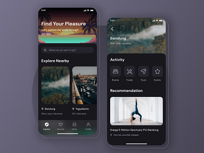 Hotel and Travel Booking - Mobile App Exploration android app apple card clean dark dark mode dark ui design detail ios minimal minimalism mobile simple ui ui design ux ux design