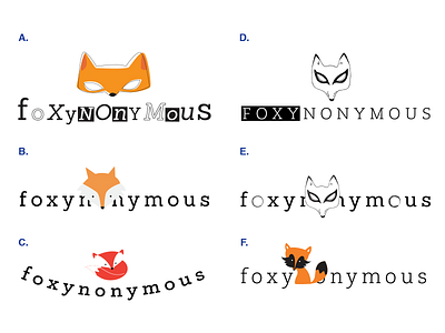 Logo concepts for Foxynonymous branding fox foxynonymous logo slab serif typography