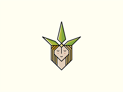 Floral Princess Logo brand branding cannabis crown gold golden leaf leaves logo marijuna modern princess queen regal royal royalty tiara