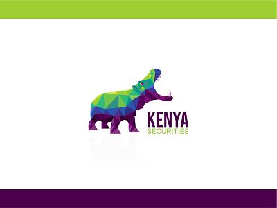 Low Poly Hippo Logo africa animal brand branding business concept geometric graphic design green hippo hippopotomus kenya log low poly modern polygon purple safety security vector