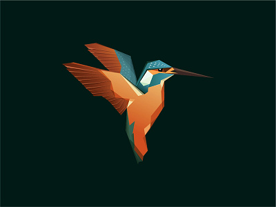 Kingfisher animal bird bird logo brand branding colorful flying geometric kingfisher logo