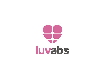 Luv Abs abdominal abs app brand branding diet exercise fitness health heart heart logo muscles weightlifting
