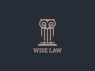 Wise Law animal bank banking bird brand branding column combination knowledge law law firm law office lawyer lawyer logo logo owl wisdom