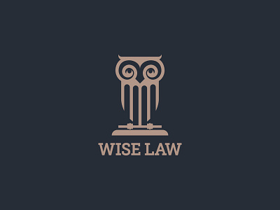 Wise Law animal bank banking bird brand branding column combination knowledge law law firm law office lawyer lawyer logo logo owl wisdom