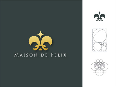 Maison de Felix golden ratio logo brand branding destination eiffel tower fleur de lis france french golden ratio logo star vacations